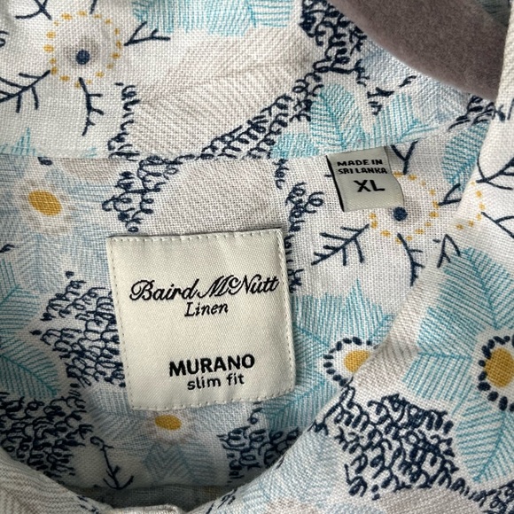 Baird Mcnutt Linen Shirt Men's XL Murano Button Down Floral - Picture 6 of 8